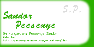 sandor pecsenye business card