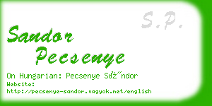 sandor pecsenye business card